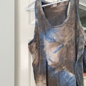 Asymmetrical tank, size large. Natural wonder tie dye